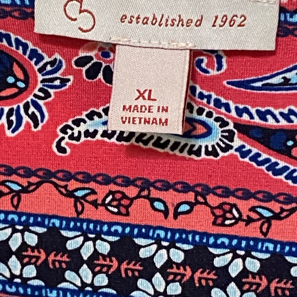 DressBarn navy & pink coral paisley top - Sz XL - Picture 4 of 10